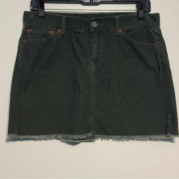 Lucky Brand Dresses & Skirts - Lucky Brand Dungarees Olive Corduroy Mini Skirt Vintage Y2K Size 8 (29)